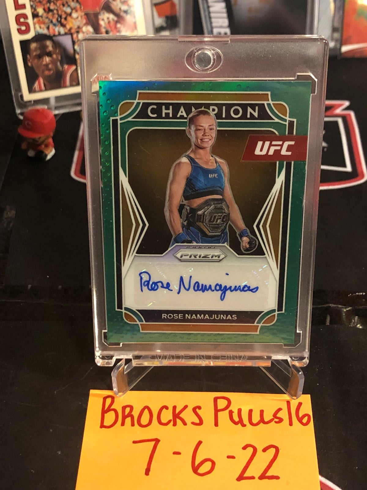 2022 Panini Prizm Green Prizm Rose Namajunas auto