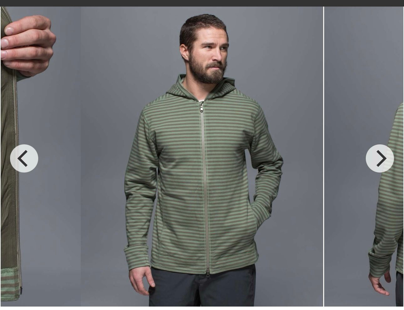 Lululemon Men’s Rival Hoodie Narrow Bold Stripe Pomelo Size XL