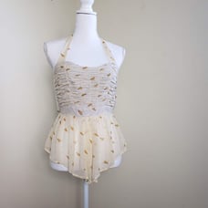 Hype Paper Airplanes Halter Top Cream