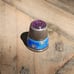 Antique silver enamel and RARE purple glass topped thimble vintage sewing