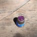 Antique silver enamel and RARE purple glass topped thimble vintage sewing