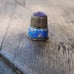 Antique silver enamel and RARE purple glass topped thimble vintage sewing
