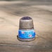 Antique silver enamel and RARE purple glass topped thimble vintage sewing