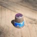 Antique silver enamel and RARE purple glass topped thimble vintage sewing
