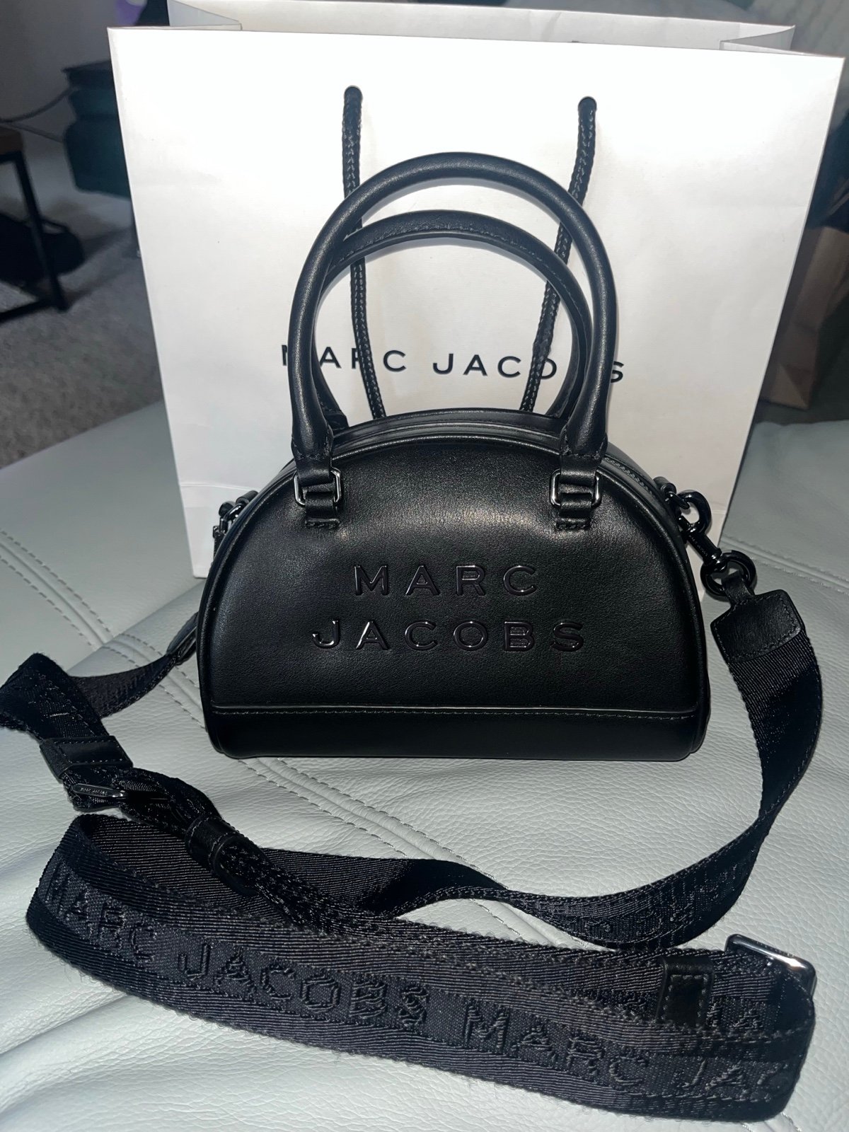 Marc Jacob’s small black bowling crossbody
