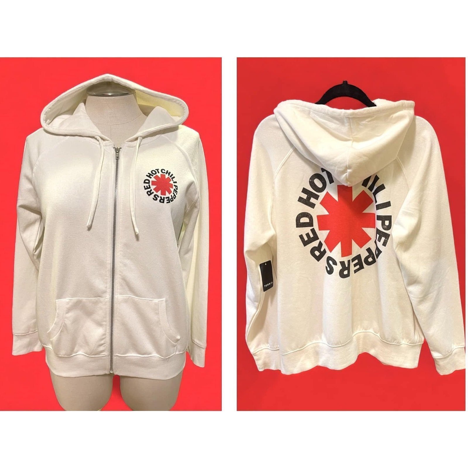 Torrid 2 (2X 18/20) Red Hot Chili Peppers Zip Up Cozy Fleece Hoodie Sweatshirt