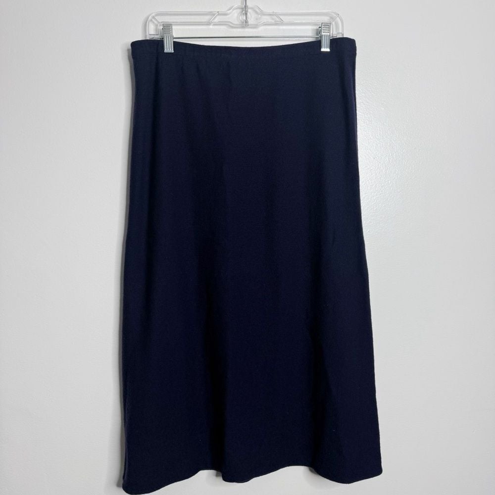 Eileen Fisher 100% Wool Purple Midi Skirt Size Large