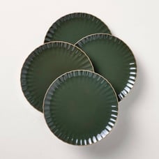 Hearth & Hand Magnolia Green Glazed Stoneware Dinner Plates Set Of 4 Holiday