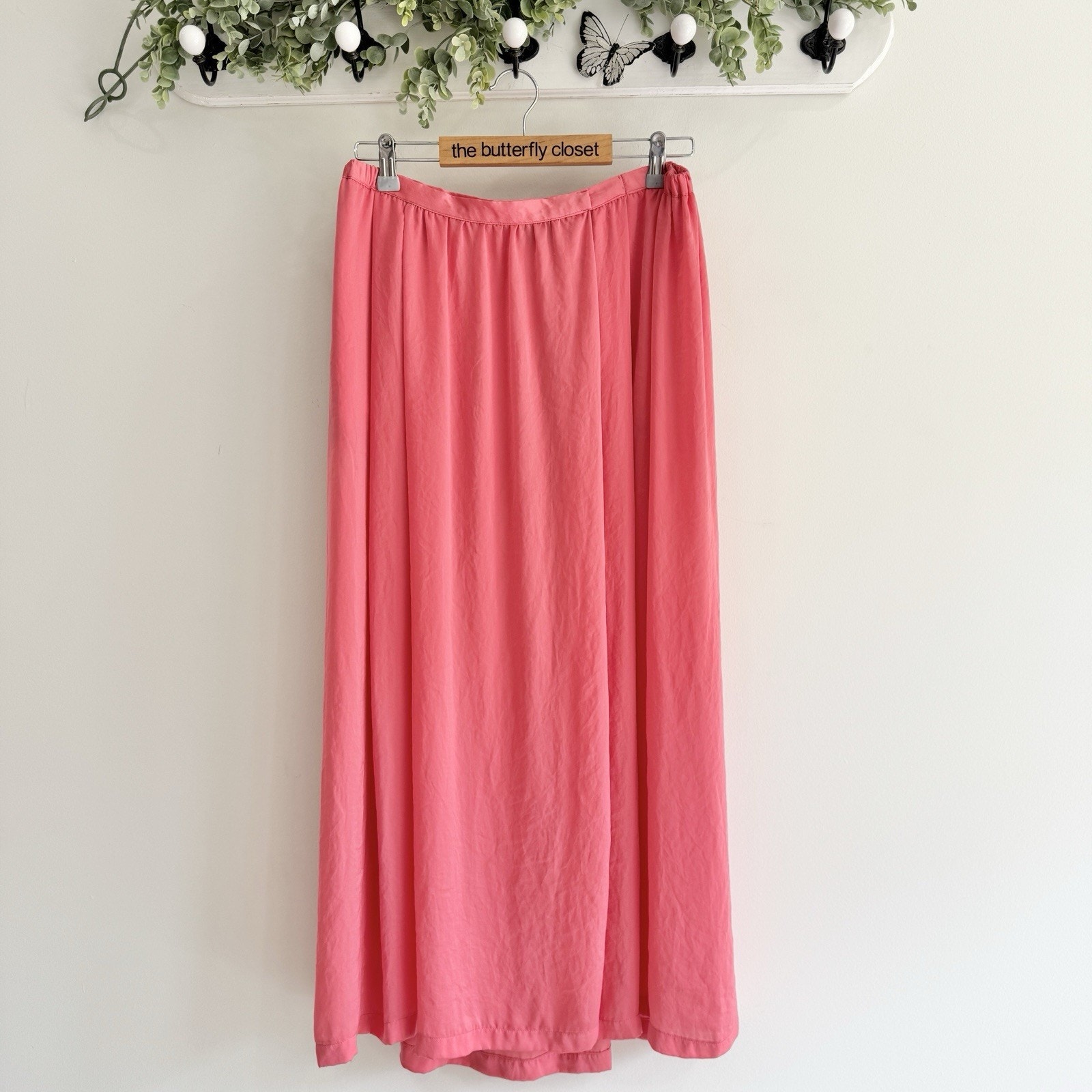 Zara Pink Satin Maxi Wrap Skirt XL TS