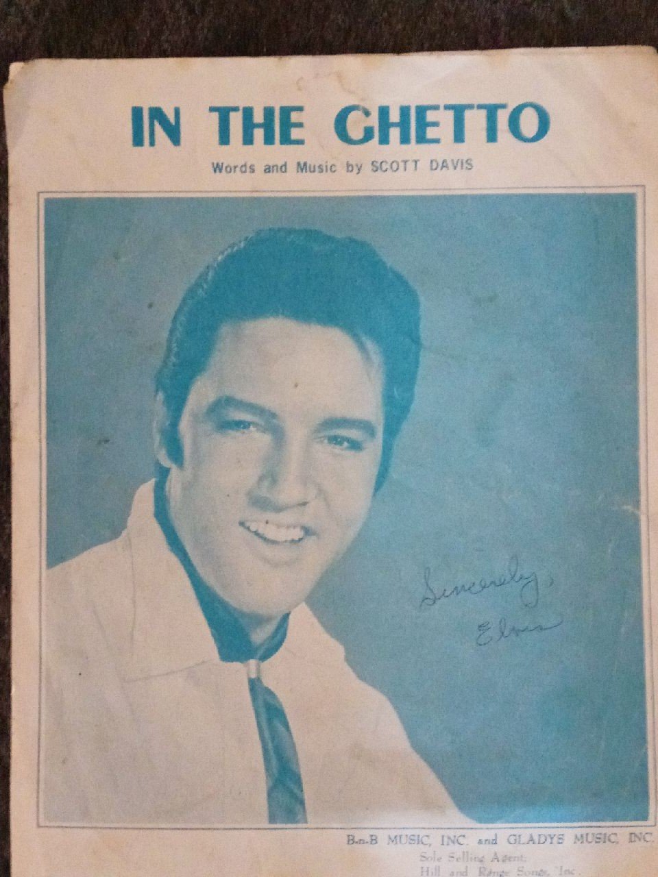 Elvis signed sheet music
