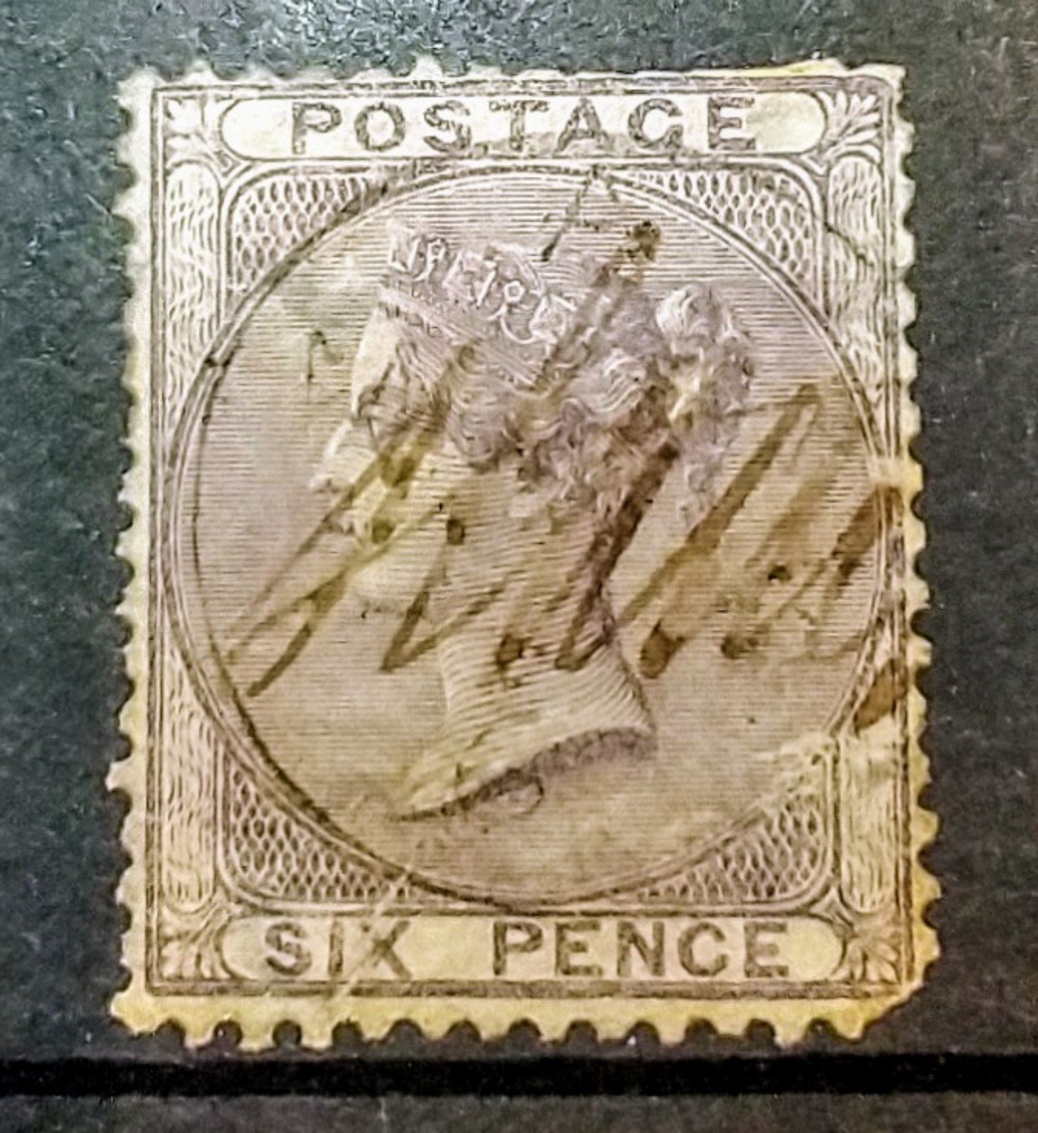 1856 GREAT BRITAIN Stamp Queen Victoria #27 6p Lilac A6