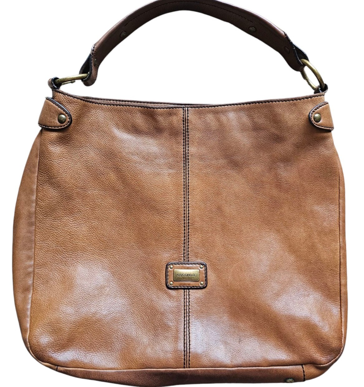 Coccinelle Big Brown Leather City Casual Handbag Shoulderbag