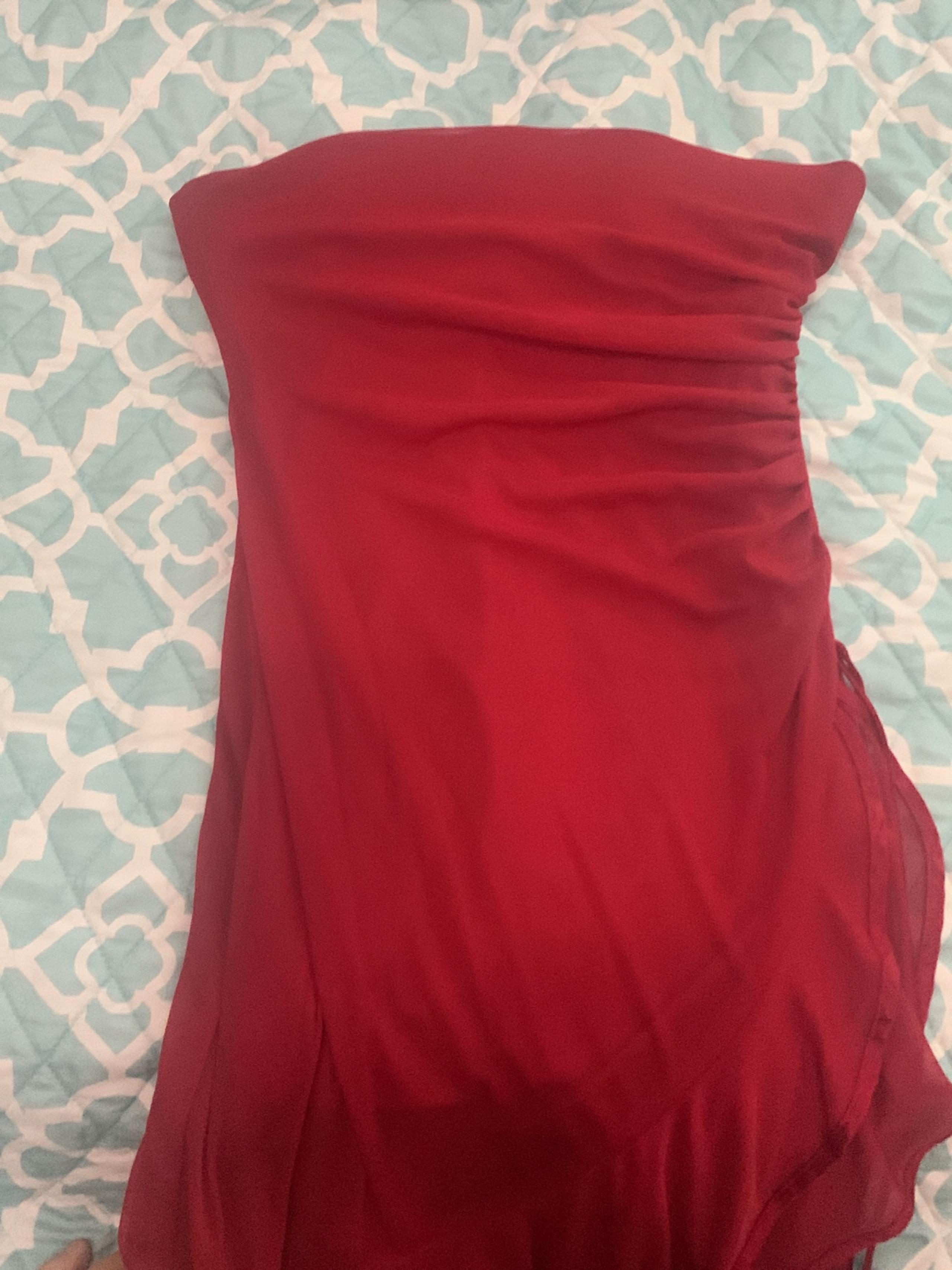 city triangles red high low dresses