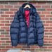 Tommy Hilfiger Navy Blue and Dark Red Full Zip Up Hooded Puffer Jacket