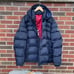 Tommy Hilfiger Navy Blue and Dark Red Full Zip Up Hooded Puffer Jacket
