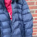 Tommy Hilfiger Navy Blue and Dark Red Full Zip Up Hooded Puffer Jacket
