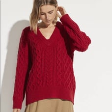 Vince Cable Knit Red V-Neck size M