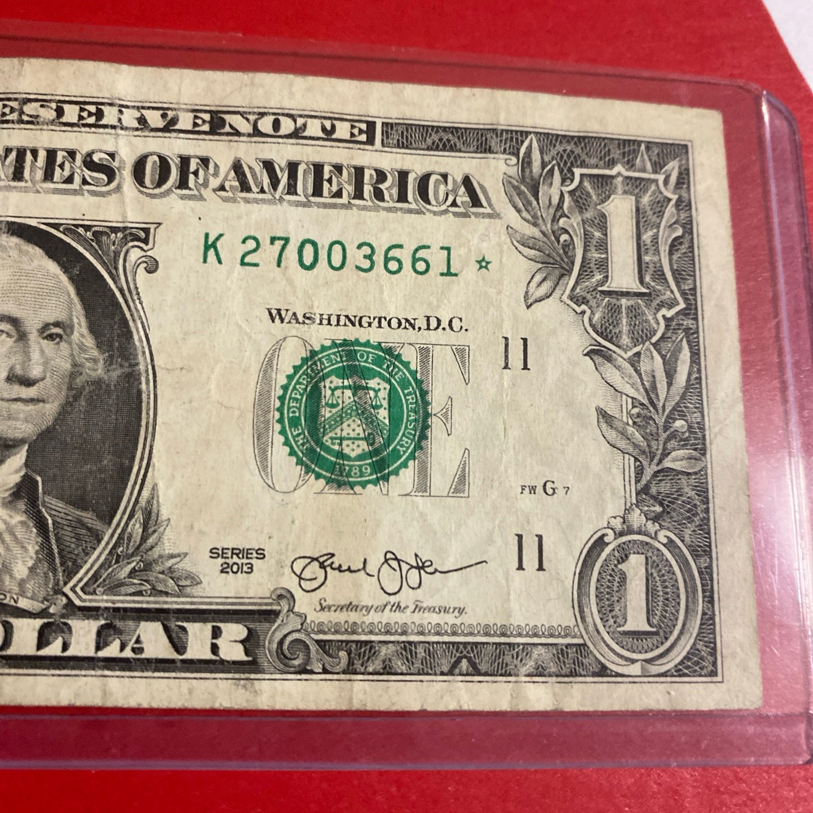 1 Dollar Bill Star Note