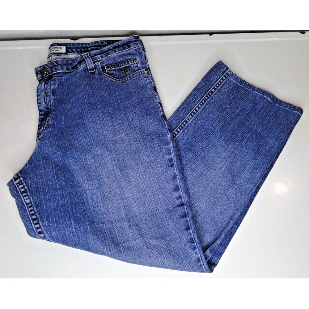 Harley Davidson Jeans Women Sz 18 Regular Motorcycle Denim Medium Wash