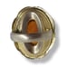 WHITING & DAVIS VINTAGE GOLDTONE FILIGREE DESIGN & ART GLASS CABACHON RING