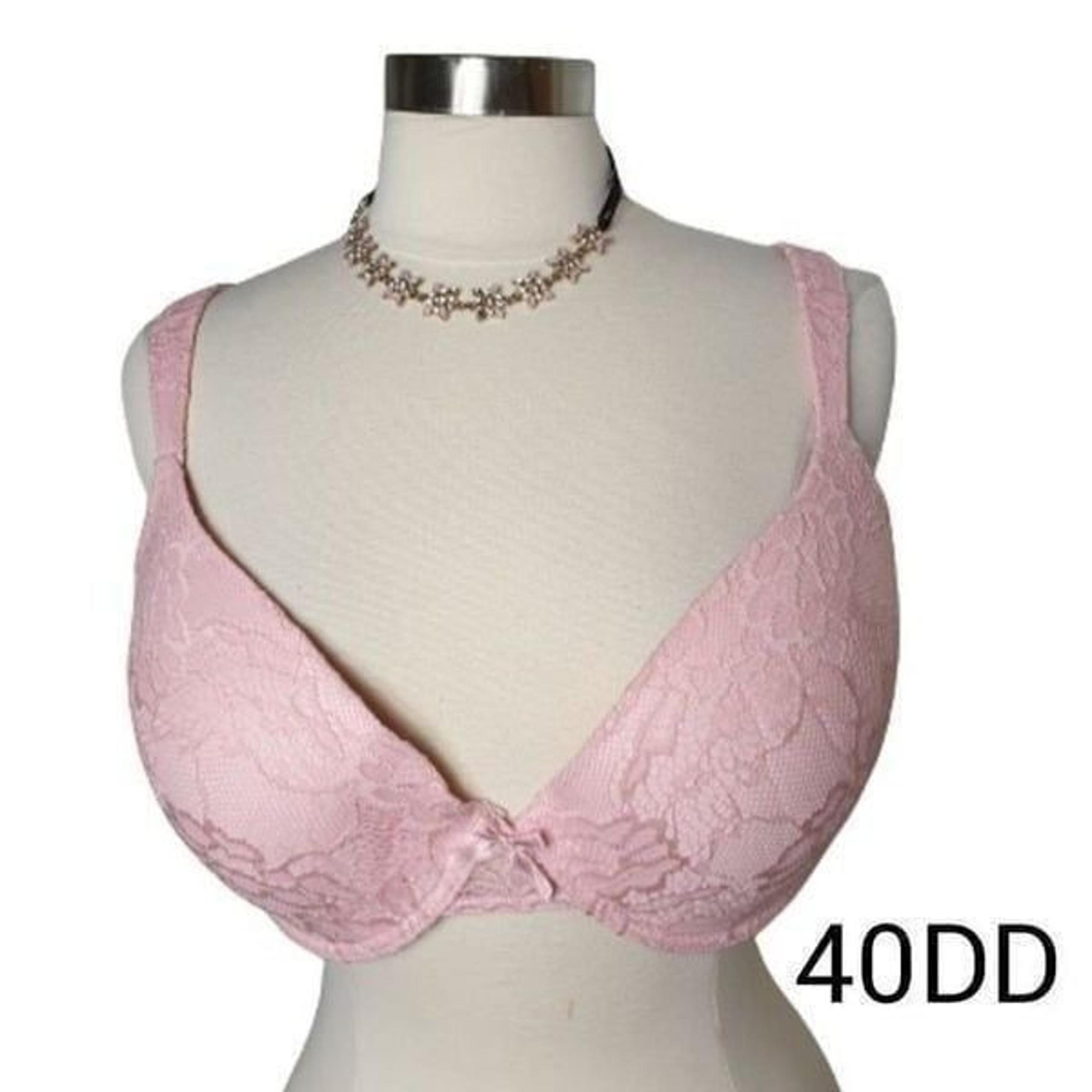 Women's Bra 40DD Pink Lace Full Coverage Padded Straps Underwire 40E Bra NWOT