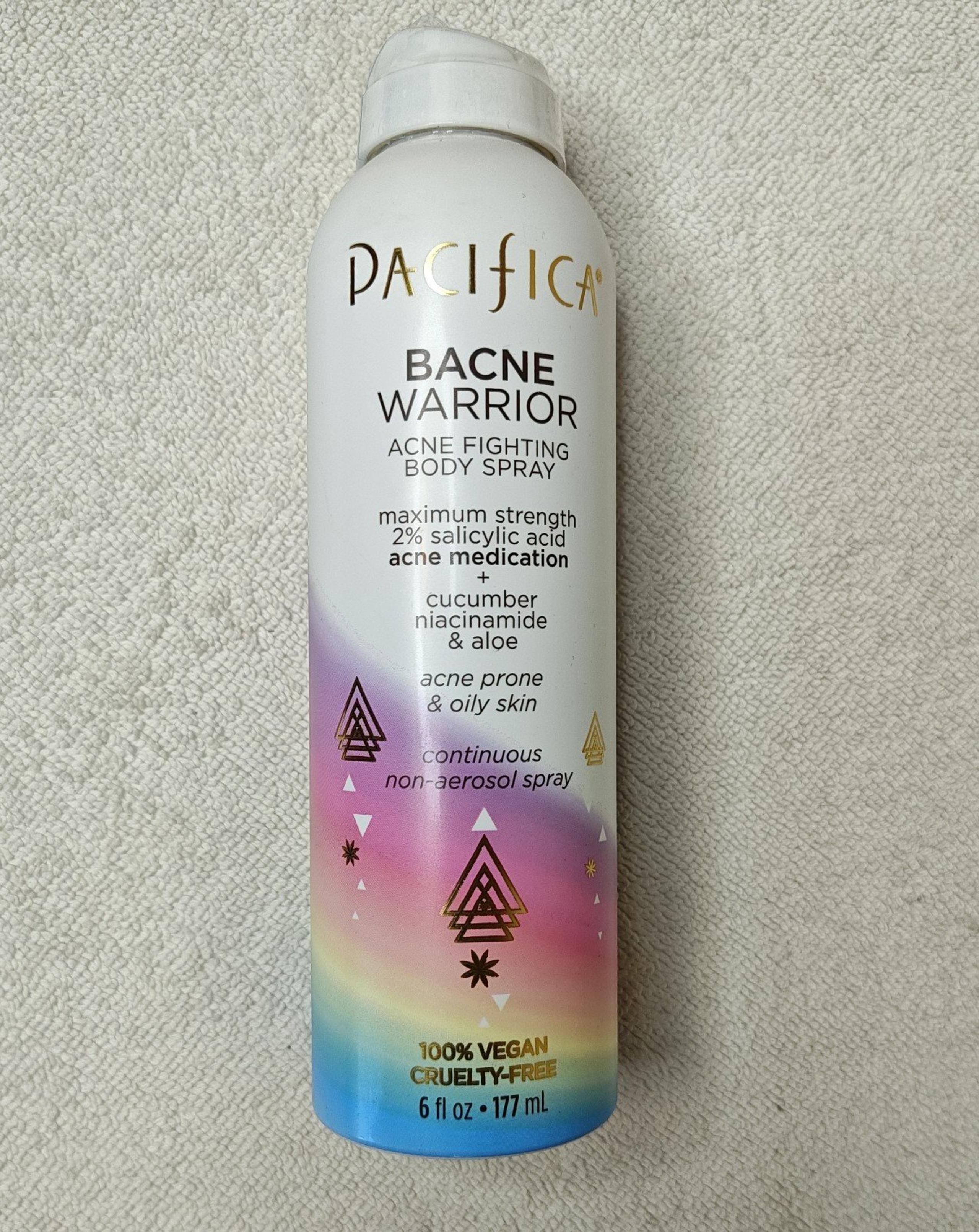 Pacifica Bacne Warrior Acne Fighting Body Spray 2% Salicylic Acid 6 oz  Exp 7/23