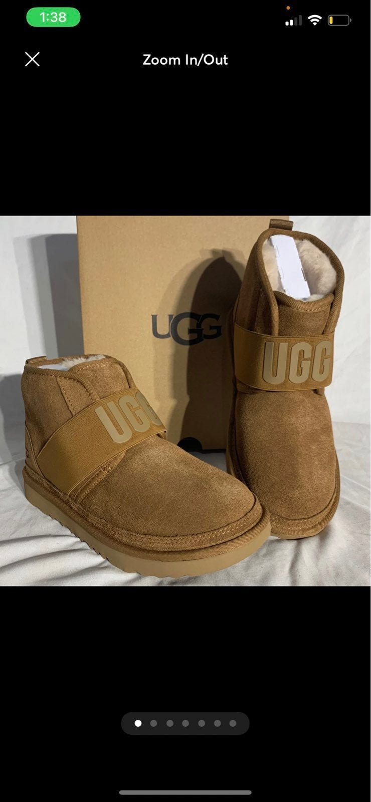 UGG Australia Neumel Camel Tan Suede Boots New With Box Womans 5.5