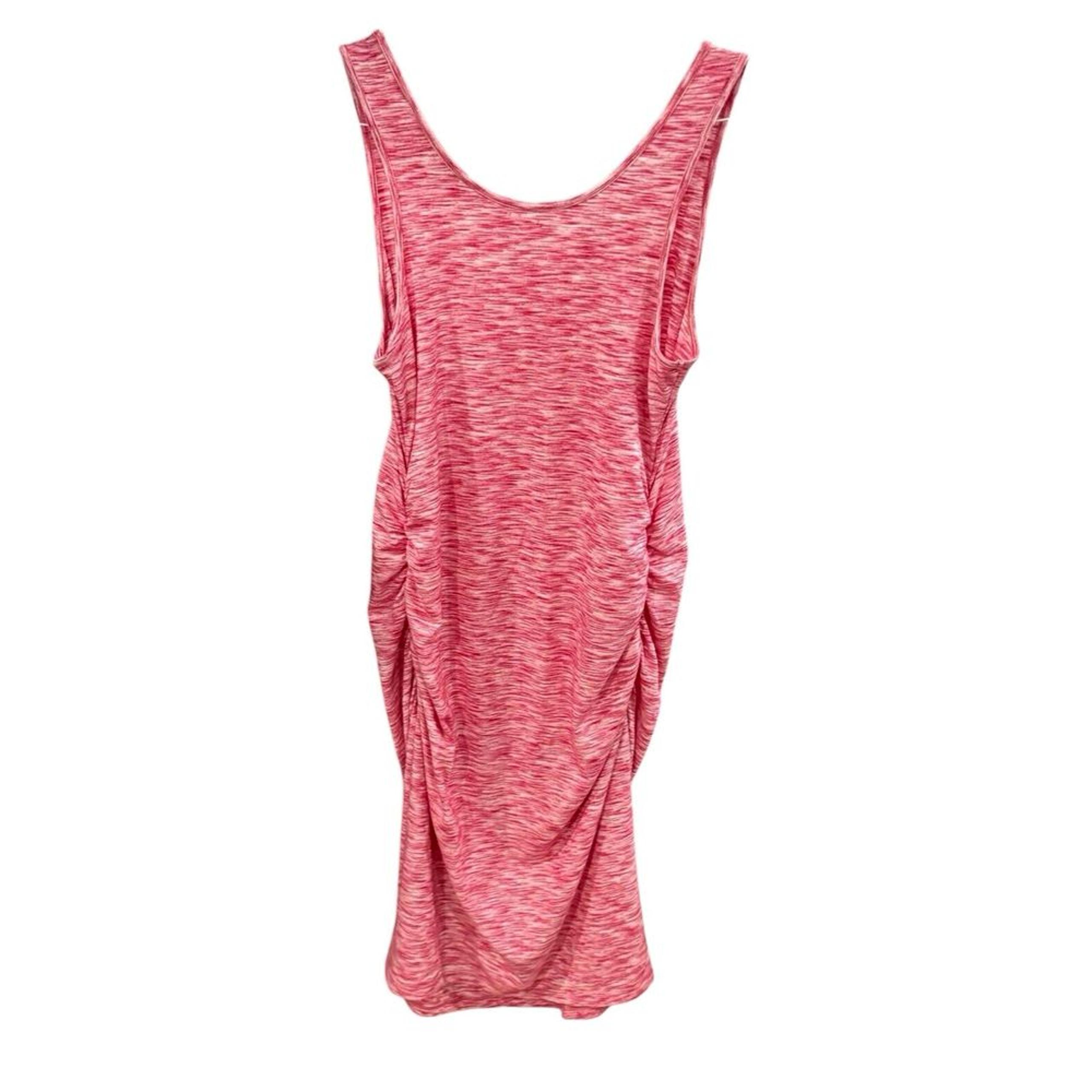 Liz Lange Maternity Dress Women's Size Small S Navy Pink White Tank Shirring