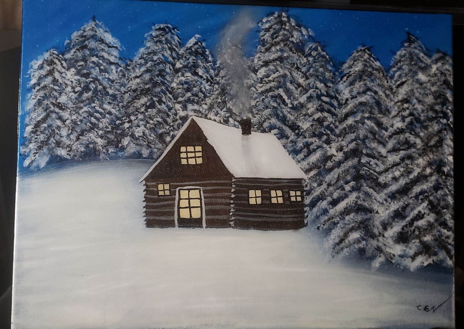Acrylic painting resin coated