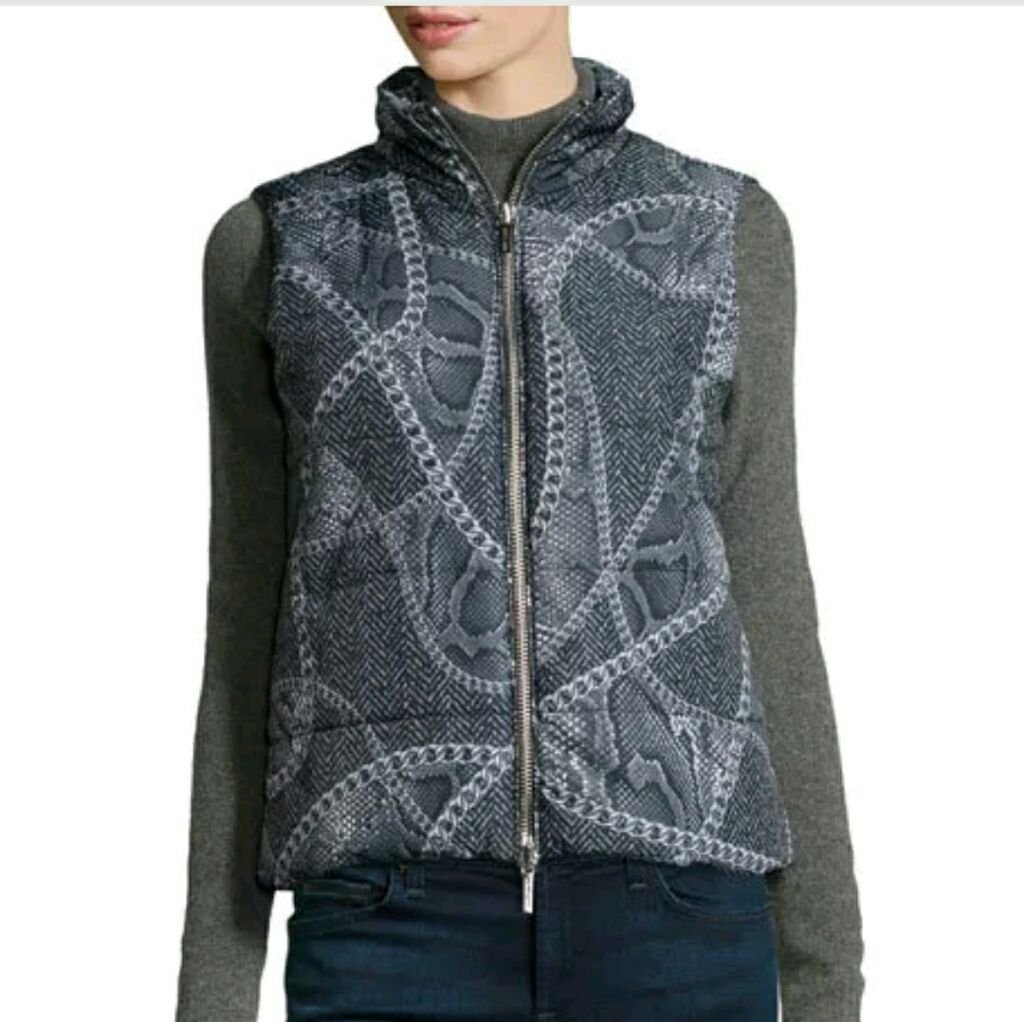 Michael Kors Chain & Python Print Puffer