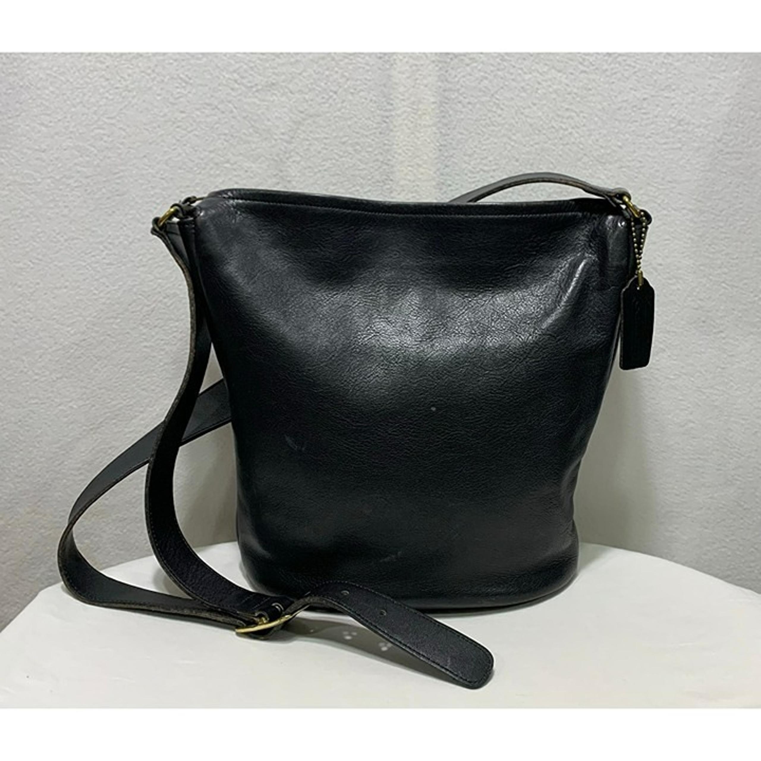 Rare Vintage 90s Coach Boulevard Bucket Shoulder Bag #4128 Black Brass USA