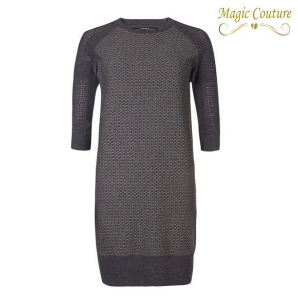 Allsaints Trelone Jumper Dress with Metallic Dimond Mesh Applique