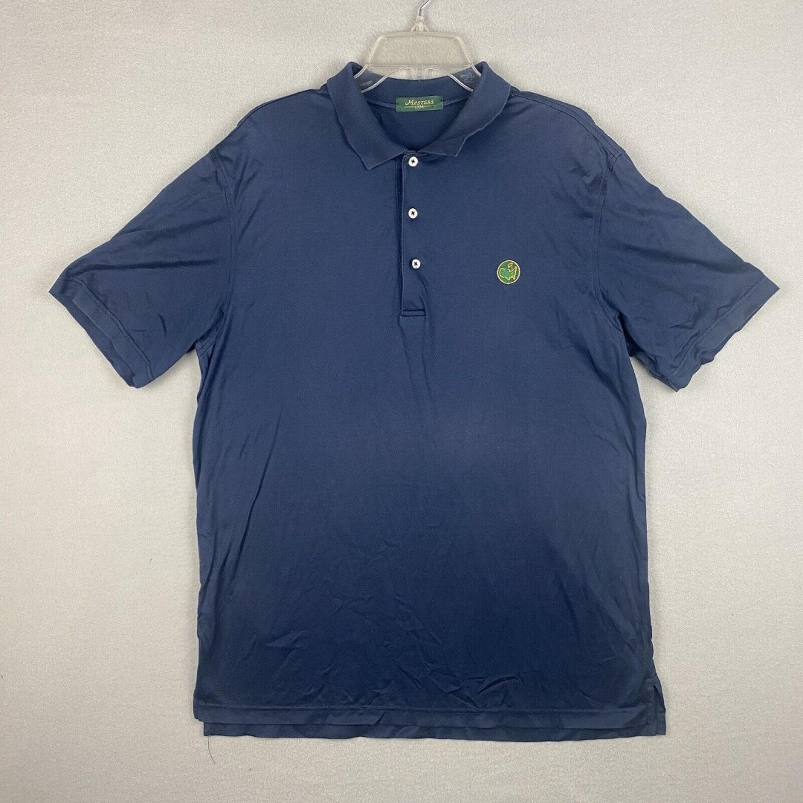 Masters 1934 Berckmans Place Logo Blue Performance Golf Polo Mens Size Large