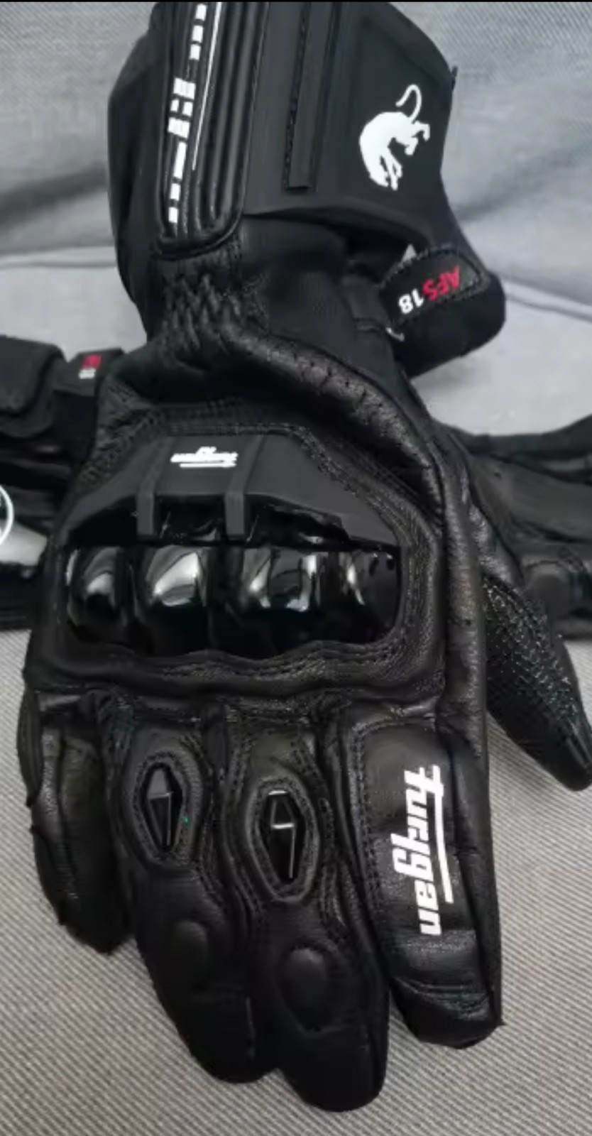 Leather motorcycle gloves size M L XL