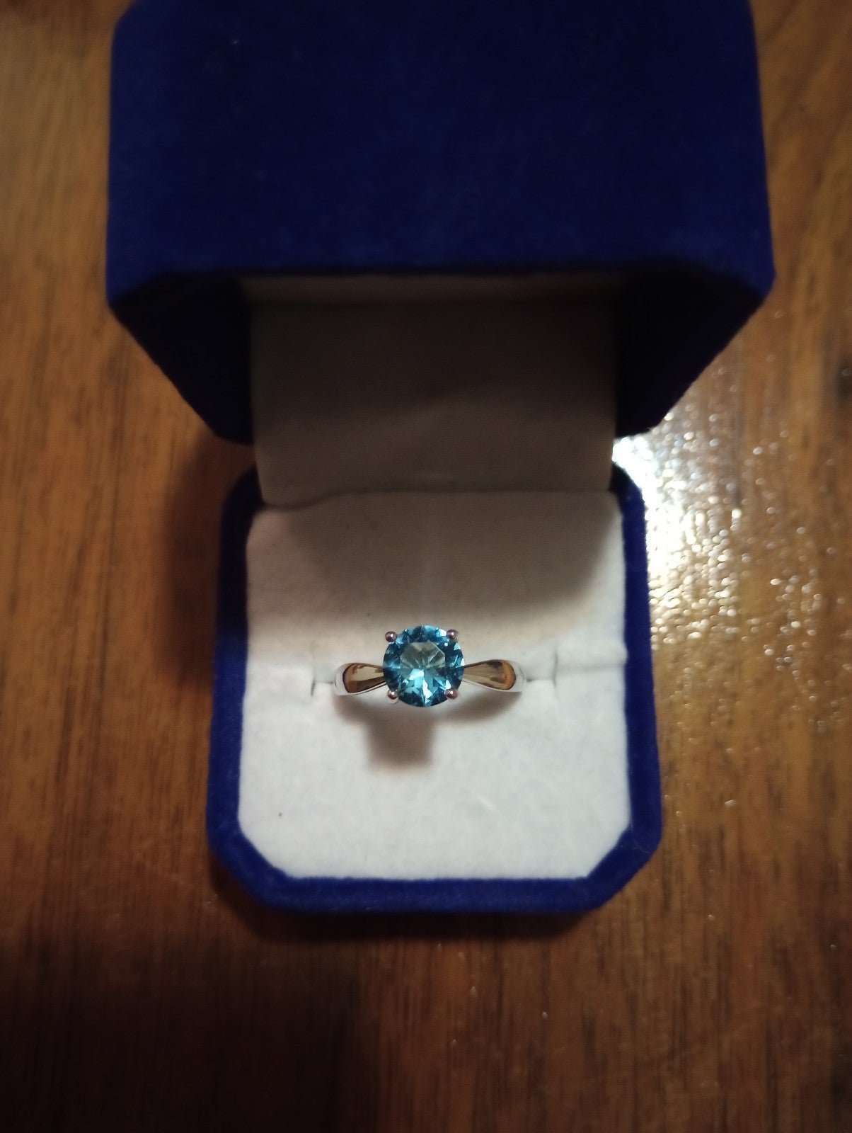 New s ..925 sterling silver London Blue Topaz ring size 7 2.3g