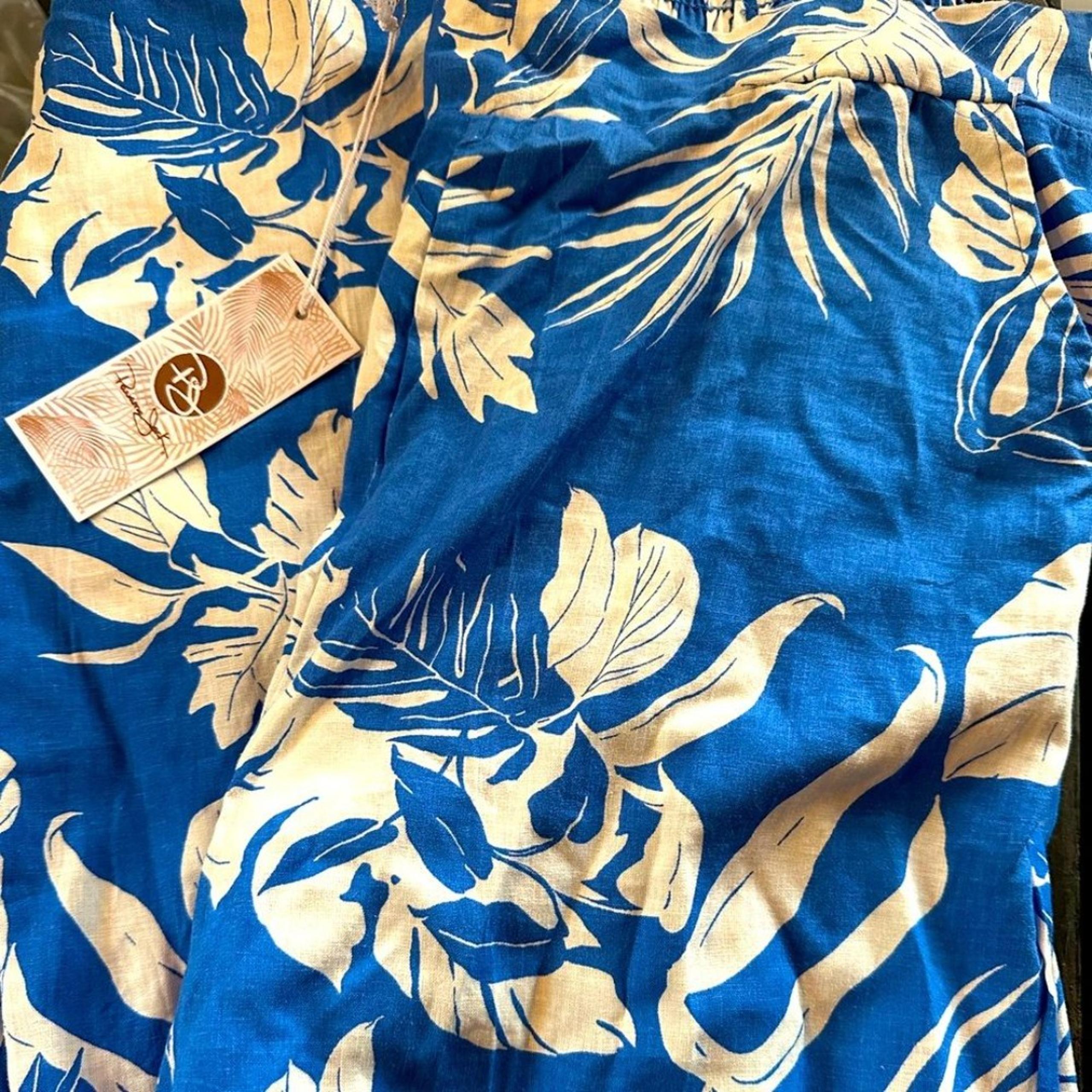 PANAMA JACK Womens wide leg tropical linen blend pants NWT XL