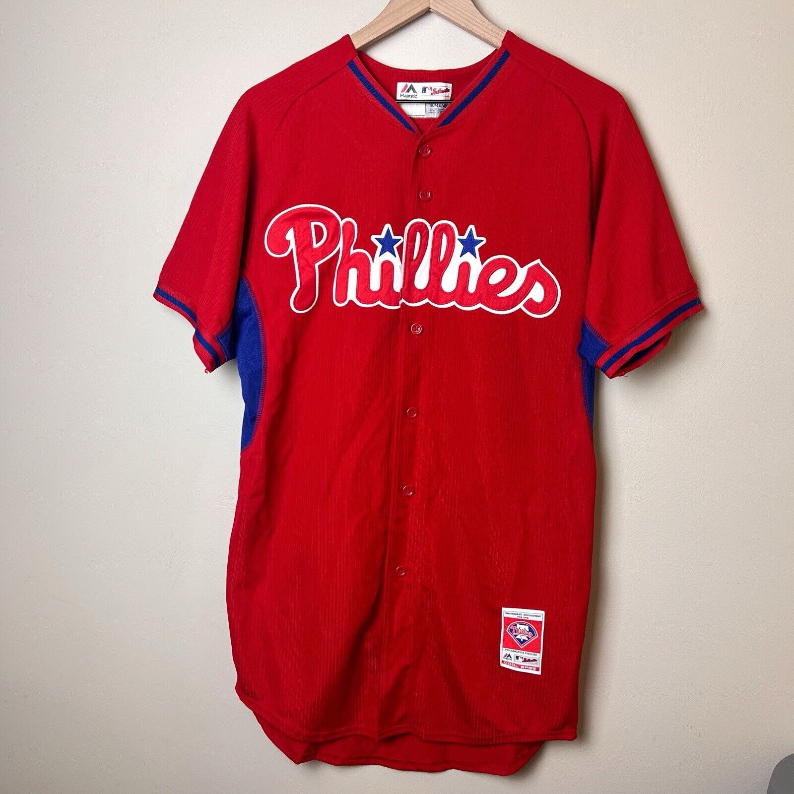 2014-15 Chase Utley Spring Training BP Phillies Authentic Jersey | Size 40
