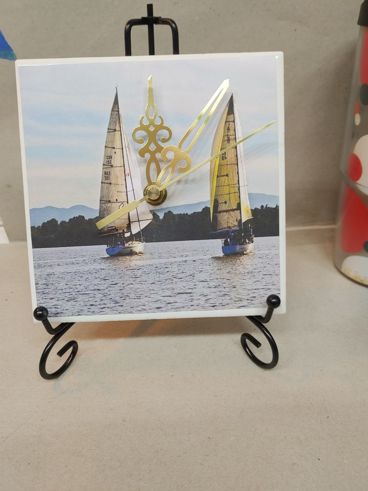 Sailboat Ceramic Desk Clock