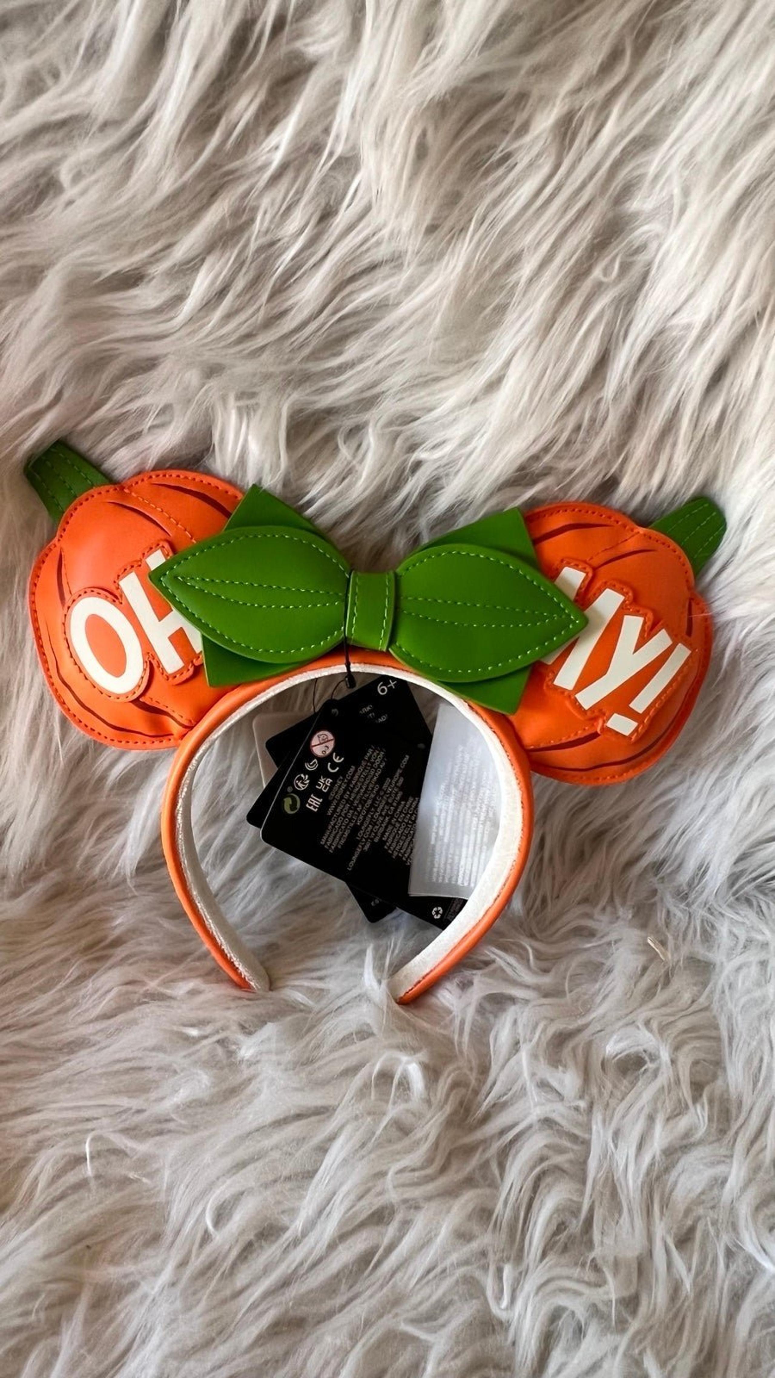 Loungefly Disney Minnie Mouse "Oh My!" Pumpkin Glow in the Dark Halloween Ear