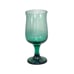 Libbey Set of 4 Vintage Green Tulip Stemware Wine Glasses With Gold Rim 6.5