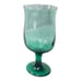 Libbey Set of 4 Vintage Green Tulip Stemware Wine Glasses With Gold Rim 6.5