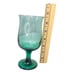 Libbey Set of 4 Vintage Green Tulip Stemware Wine Glasses With Gold Rim 6.5