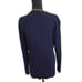 Adrienne Vittadini Womens Long Sleeve Knit Gold Tone Chain Navy Cardigan Large