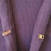 Adrienne Vittadini Womens Long Sleeve Knit Gold Tone Chain Navy Cardigan Large