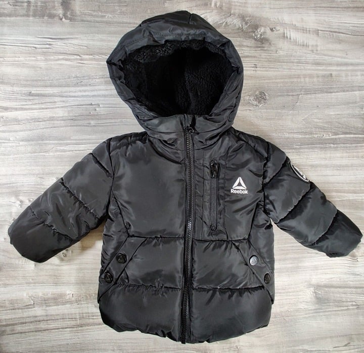 Toddler Reebok Winter Hooded Puffer Coat Baby size 12 Months, Black