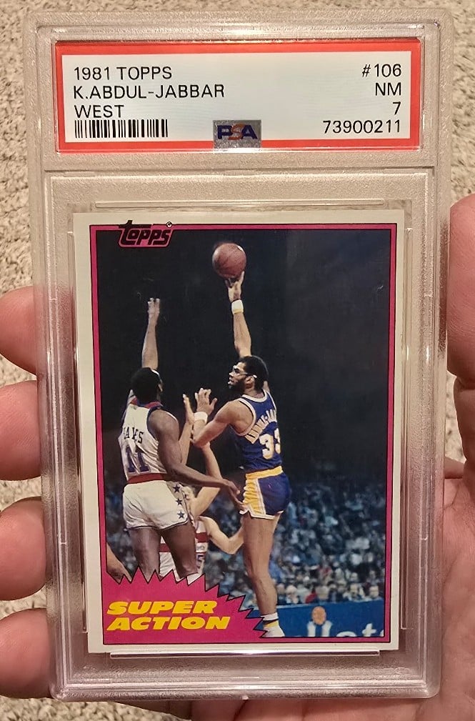 1981 TOPPS KAREEM ABDUL-JABBAR(HOF) #106 PSA 7 LAKERS