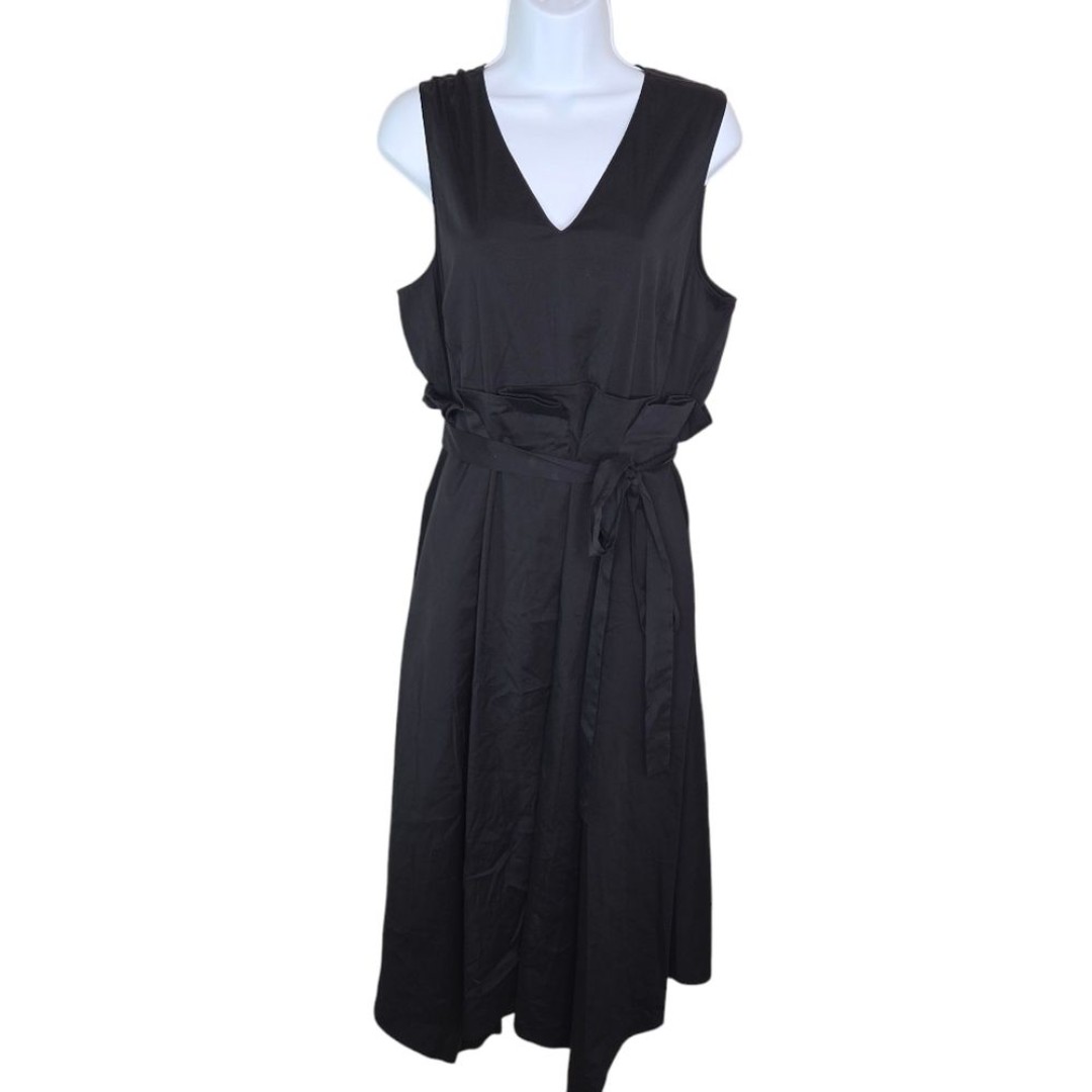 Halogen Black Cotton Fairy Hem Sleeveless Midi Dress Size XL