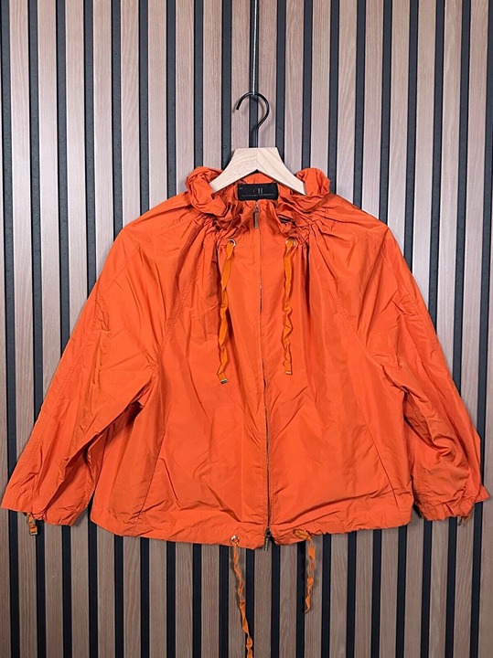 Carolina Herrera Jacket XS Orange Gilet Full Zip Adjustable Waist Drawstring