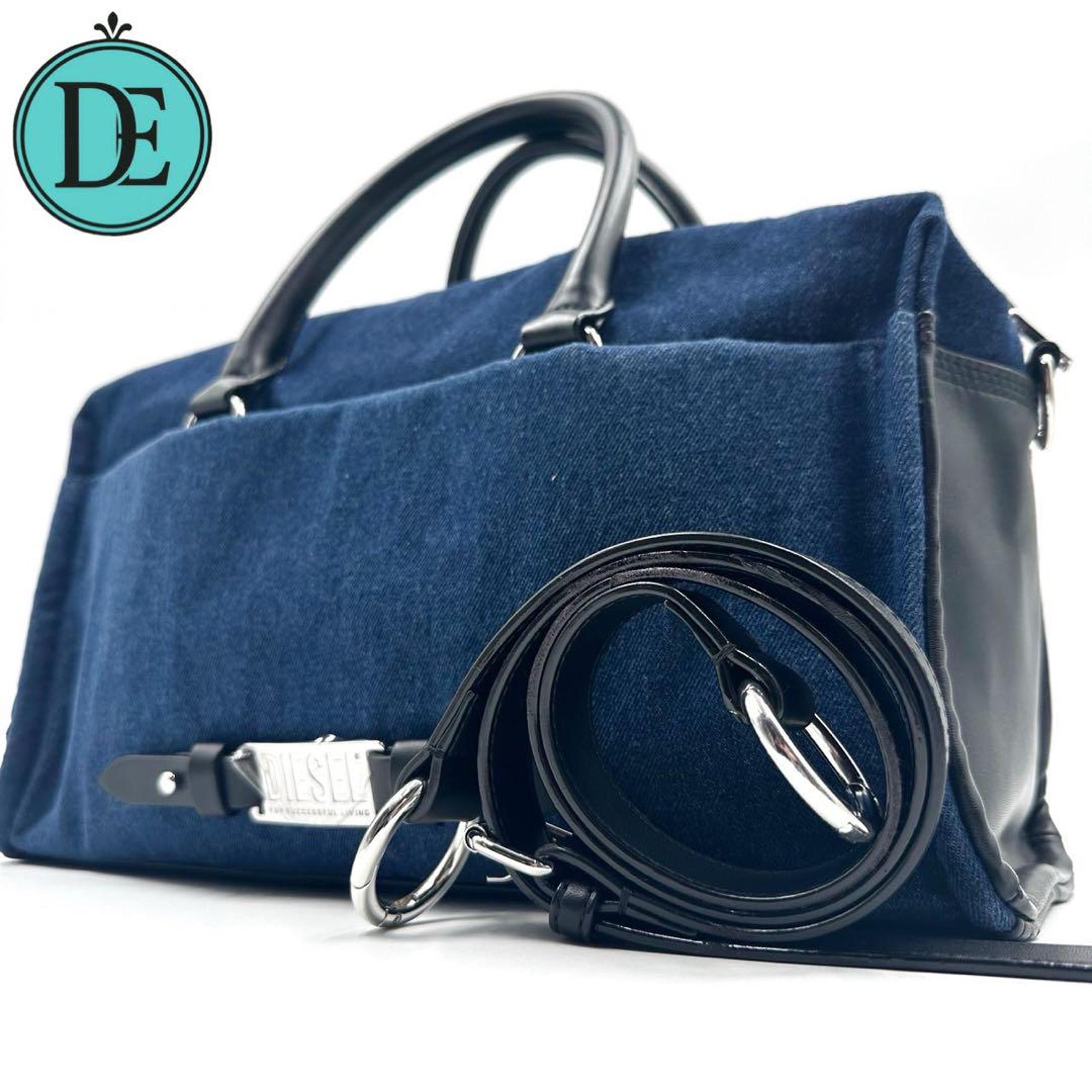 DIESEL Handbag Boston 2way Denim Silver Hardware Unisex