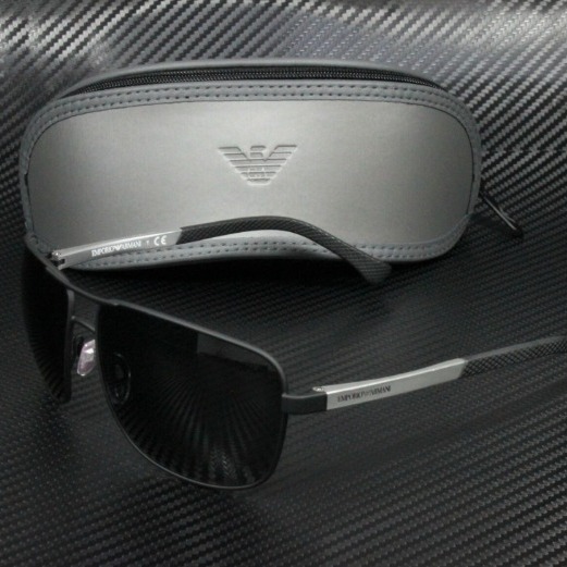 Emporio Armani Men's Rubber Black and Grey 64mm Sunglasses!